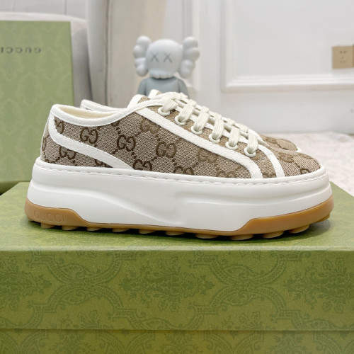 Gucci Womens Shoes Sneakers Luxury Brand Women's GG sneaker in beige and ebony Original GG with Original Box Whatsapp 【+1-3239614486】