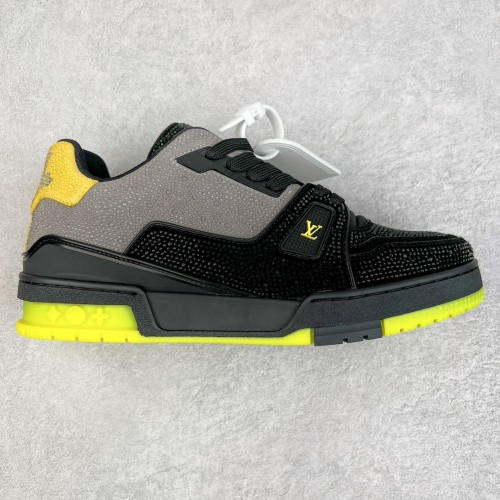 Louis Vuitton Mens Shoes Fashion Sneakers Design Luxury Brand LV TRAINER SNEAKER Mix of materials with Original Box 1AB9XJ Whatsapp 【+1-3239614486】