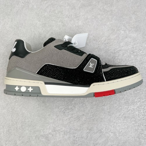 Louis Vuitton Mens Shoes Fashion Sneakers Design Luxury Brand LV TRAINER SNEAKER Mix of materials with Original Box 1AB9XJ Whatsapp 【+1-3239614486】