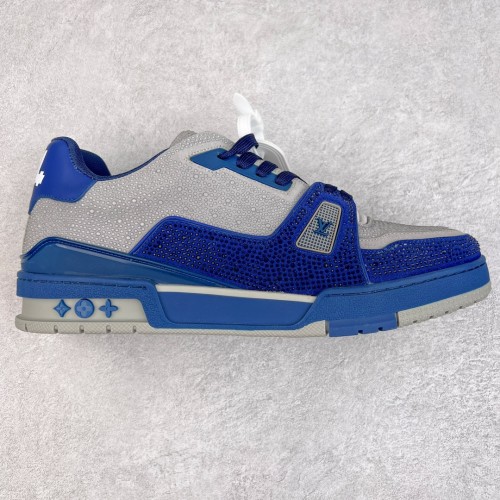 Louis Vuitton Mens Shoes Fashion Sneakers Design Luxury Brand LV TRAINER SNEAKER Mix of materials with Original Box 1AB9XJ Whatsapp 【+1-3239614486】
