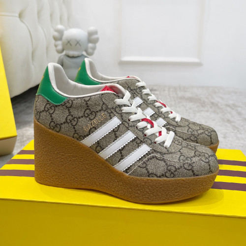 Gucci Adidas Gazelle Womens Shoes Sneakers Luxury Brand adidas x Gucci wedge Gazelle sneaker with Original Box 9cm Whatsapp【+1-3239614486】