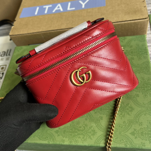 Gucci Womens Bags Shoulder Bag Luxury Brand GG Marmont mini top handle bag in leather with Original Box Whatsapp【+1-3239614486】