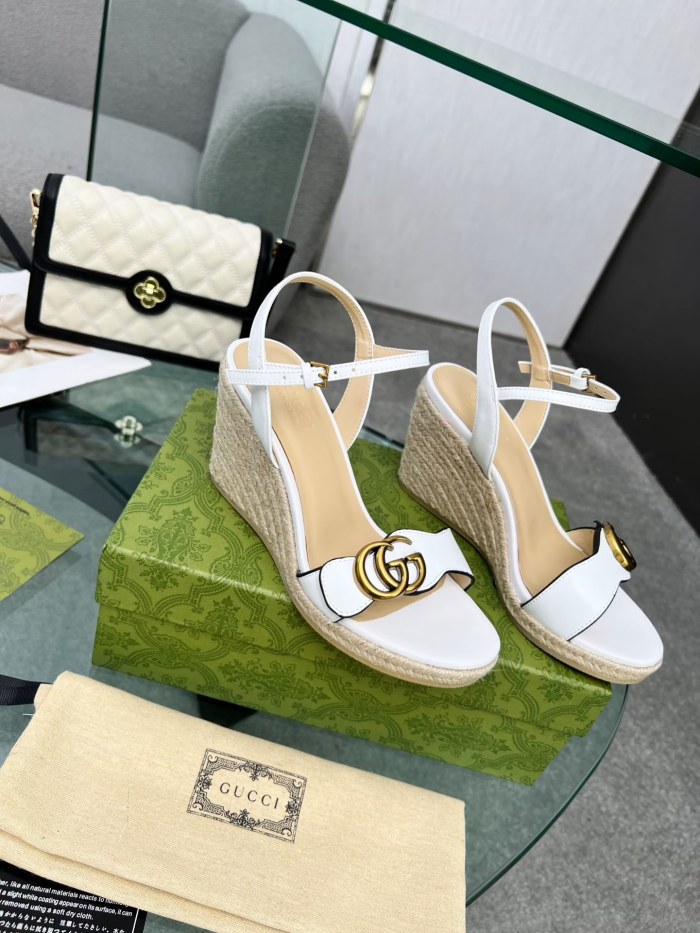 Gucci Womens Shoes Slippers Sandals Summer Design Luxury Brand 8cm Mid-Heel Sandal with Original Box Whatsapp【+1-3239614486】