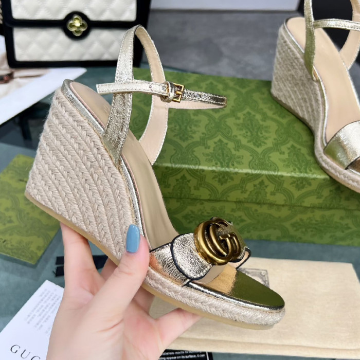 Gucci Womens Shoes Slippers Sandals Summer Design Luxury Brand 8cm Mid-Heel Sandal with Original Box Whatsapp【+1-3239614486】