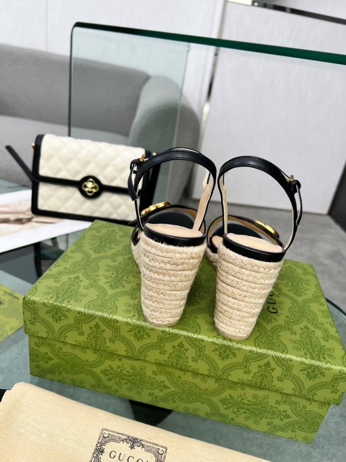 Gucci Womens Shoes Slippers Sandals Summer Design Luxury Brand 8cm Mid-Heel Sandal with Original Box Whatsapp【+1-3239614486】