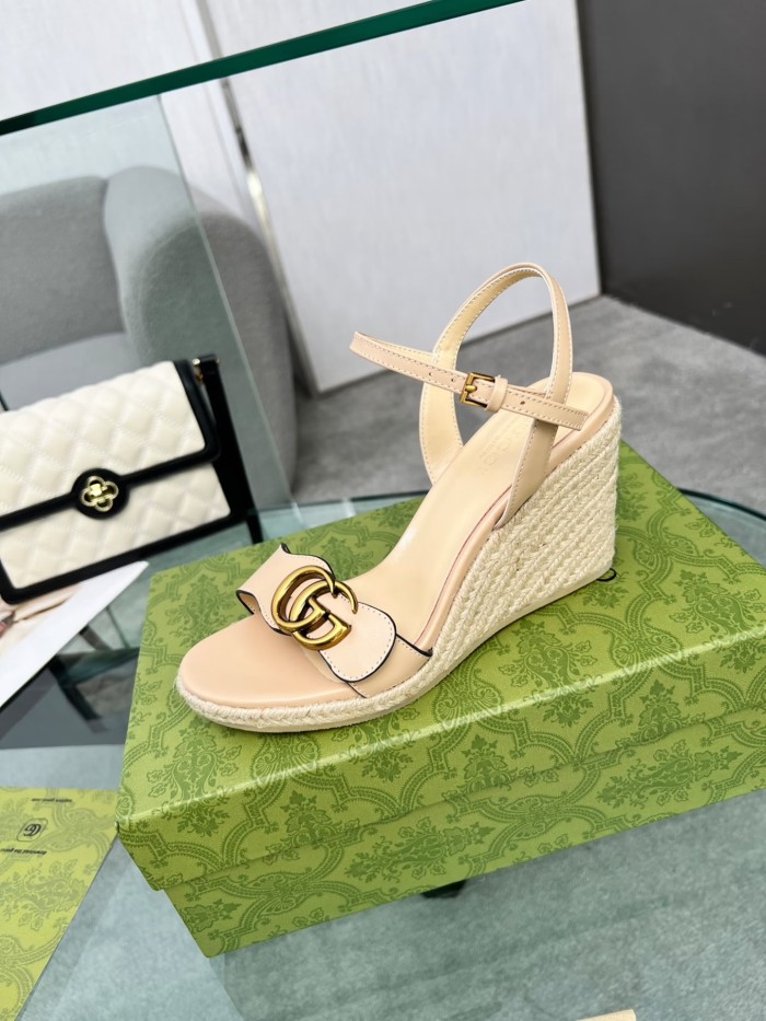 Gucci Womens Shoes Slippers Sandals Summer Design Luxury Brand 8cm Mid-Heel Sandal with Original Box Whatsapp【+1-3239614486】