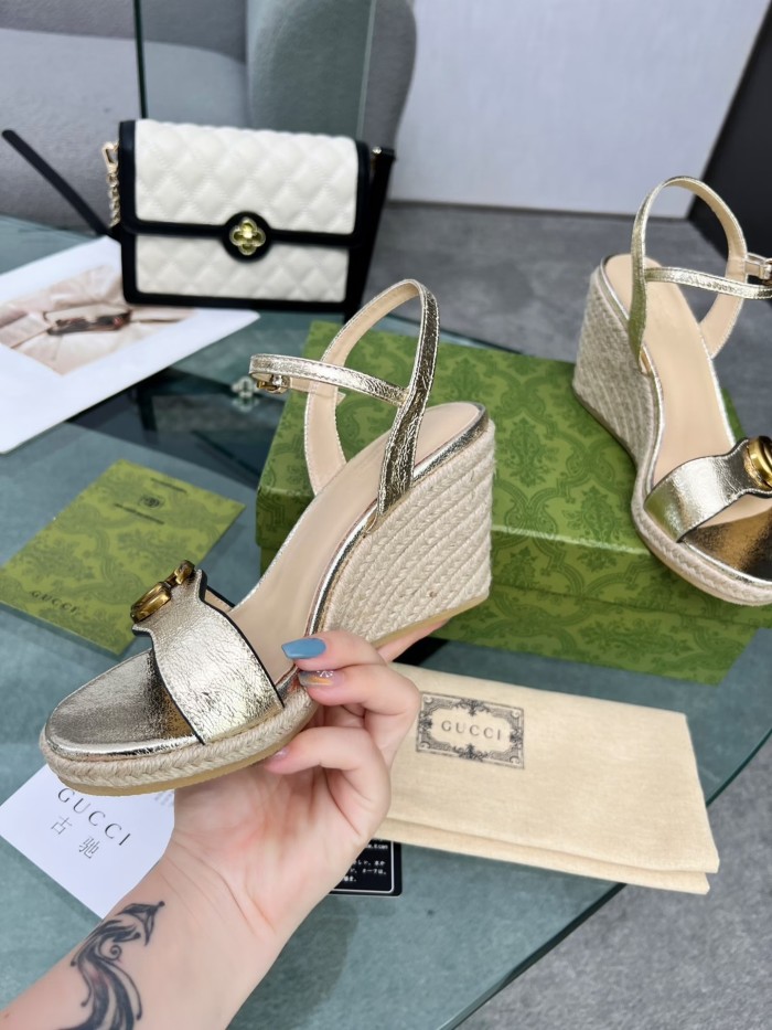 Gucci Womens Shoes Slippers Sandals Summer Design Luxury Brand 8cm Mid-Heel Sandal with Original Box Whatsapp【+1-3239614486】