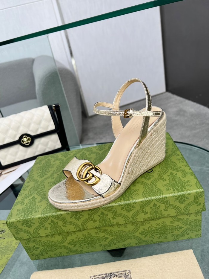 Gucci Womens Shoes Slippers Sandals Summer Design Luxury Brand 8cm Mid-Heel Sandal with Original Box Whatsapp【+1-3239614486】