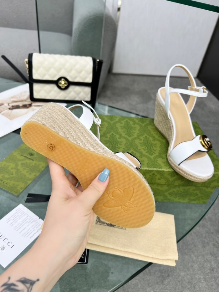 Gucci Womens Shoes Slippers Sandals Summer Design Luxury Brand 8cm Mid-Heel Sandal with Original Box Whatsapp【+1-3239614486】