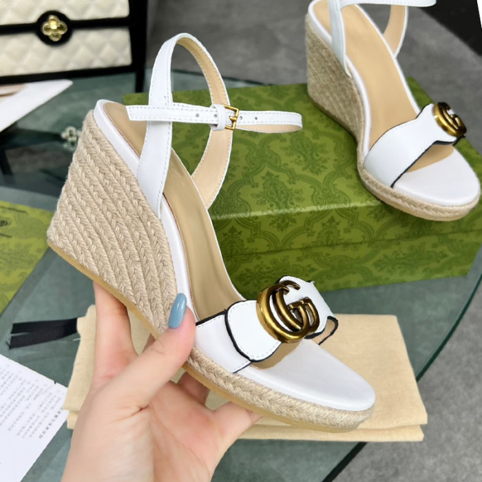 Gucci Womens Shoes Slippers Sandals Summer Design Luxury Brand 8cm Mid-Heel Sandal with Original Box Whatsapp【+1-3239614486】