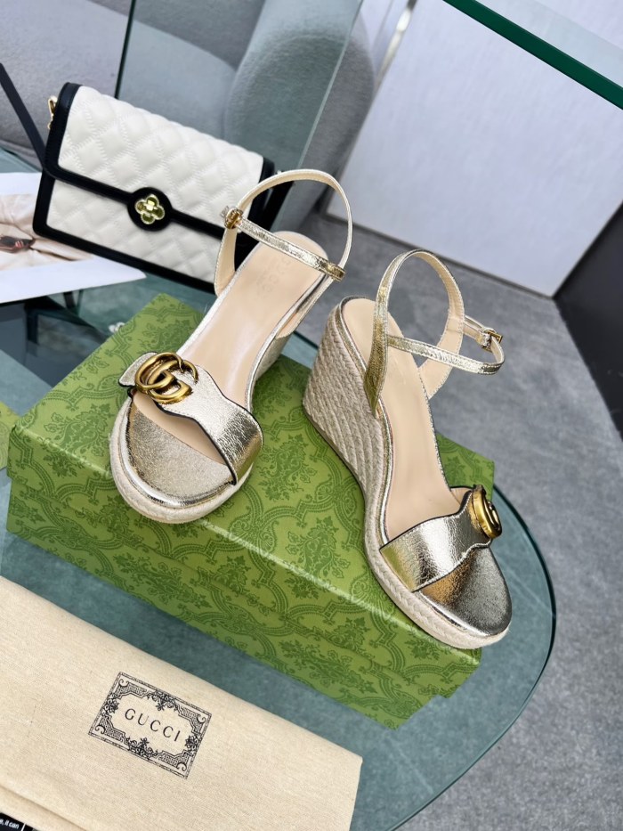 Gucci Womens Shoes Slippers Sandals Summer Design Luxury Brand 8cm Mid-Heel Sandal with Original Box Whatsapp【+1-3239614486】