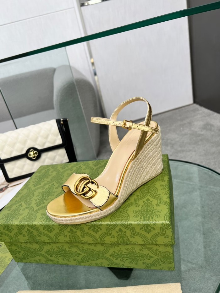 Gucci Womens Shoes Slippers Sandals Summer Design Luxury Brand 8cm Mid-Heel Sandal with Original Box Whatsapp【+1-3239614486】