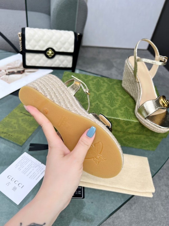 Gucci Womens Shoes Slippers Sandals Summer Design Luxury Brand 8cm Mid-Heel Sandal with Original Box Whatsapp【+1-3239614486】