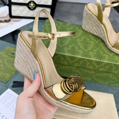 Gucci Womens Shoes Slippers Sandals Summer Design Luxury Brand 8cm Mid-Heel Sandal with Original Box Whatsapp【+1-3239614486】