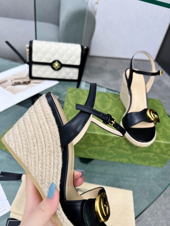 Gucci Womens Shoes Slippers Sandals Summer Design Luxury Brand 8cm Mid-Heel Sandal with Original Box Whatsapp【+1-3239614486】