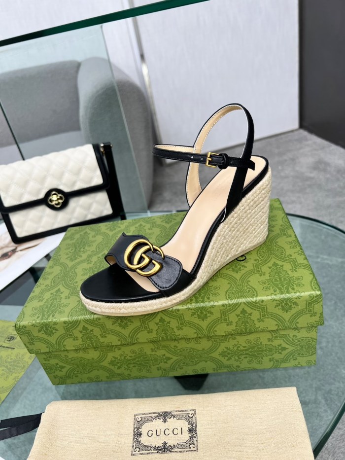 Gucci Womens Shoes Slippers Sandals Summer Design Luxury Brand 8cm Mid-Heel Sandal with Original Box Whatsapp【+1-3239614486】