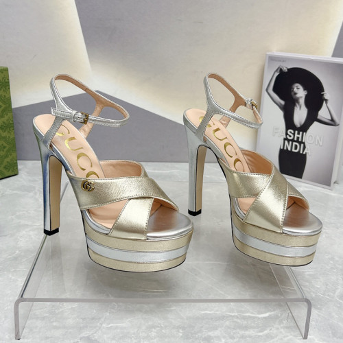 Gucci Womens Shoes Sandals 14cm Heel Luxury Brand with Original Box 730022 US000 7519 Women's Interlocking G sandal in leather Whatsapp【+1-3239614486】