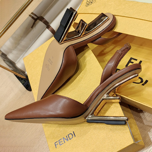 Fendi Womens Shoes Fashion Luxury Brand Fendi First Slippers with Original Box 9cm Heel Whatsapp 【+1-3239614486】