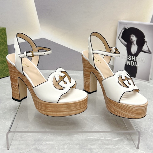 Gucci Womens Shoes Sandals 12cm Heel Luxury Brand with Original Box 730022 US000 7519 Women's Interlocking G sandal in leather Whatsapp【+1-3239614486】