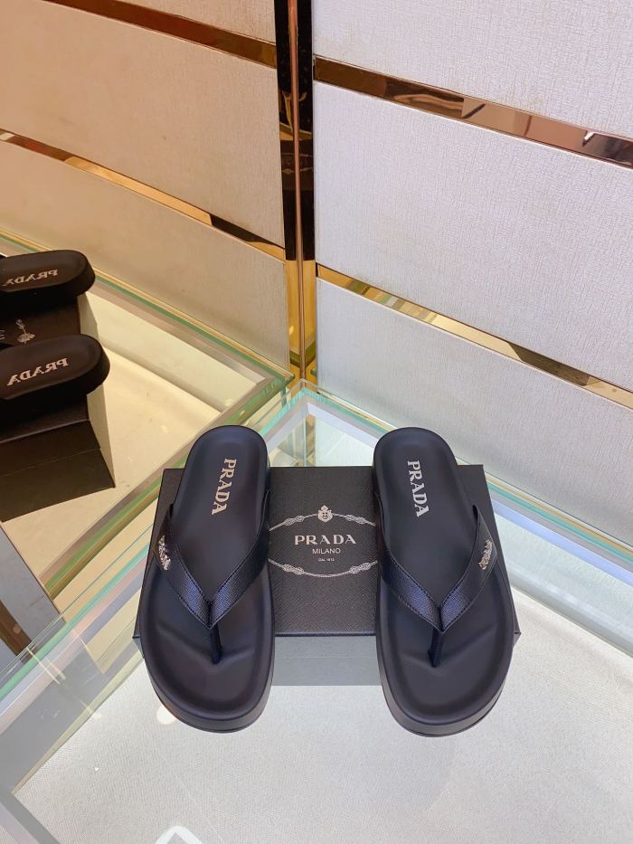 Prada Mens Shoes Slippers Luxury Brand Summer Slipper with Original Box Whatsapp 【+1-3239614486】