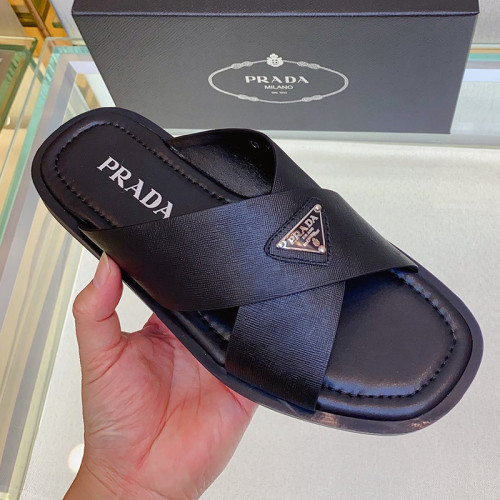 Prada Mens Shoes Slippers Luxury Brand Summer Slipper with Original Box Whatsapp 【+1-3239614486】