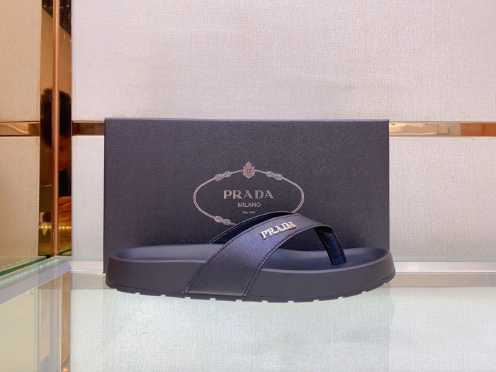 Prada Mens Shoes Slippers Luxury Brand Summer Slipper with Original Box Whatsapp 【+1-3239614486】