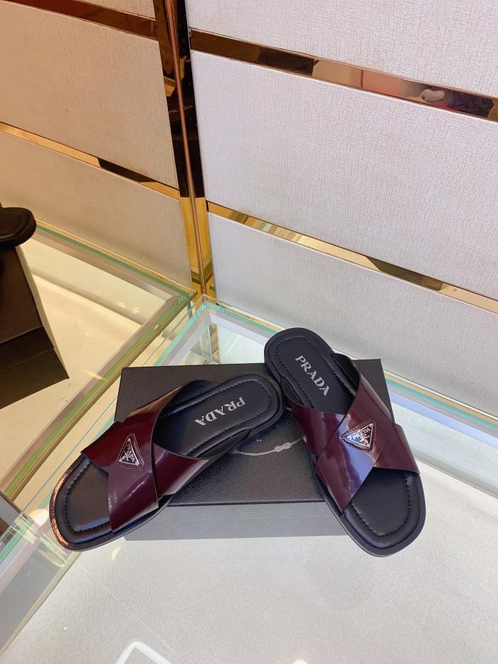Prada Mens Shoes Slippers Luxury Brand Summer Slipper with Original Box Whatsapp 【+1-3239614486】