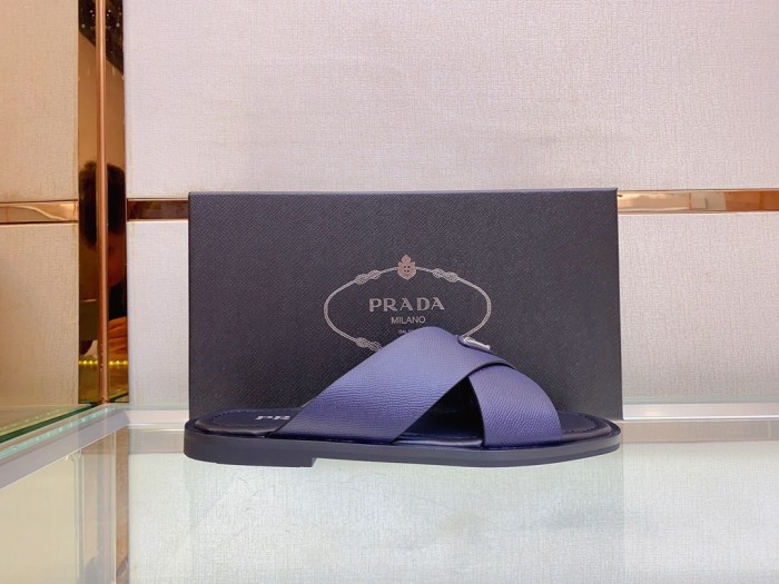 Prada Mens Shoes Slippers Luxury Brand Summer Slipper with Original Box Whatsapp 【+1-3239614486】