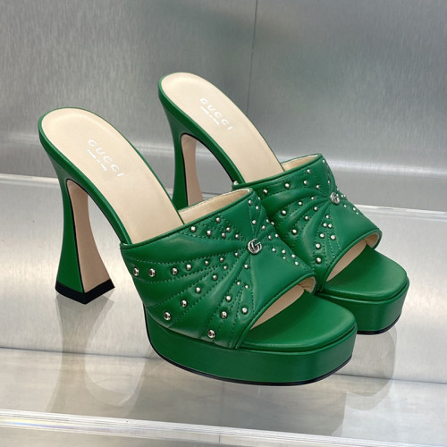 Gucci Womens Shoes Sandals 11cm Heel Luxury Brand with Original Box 719844 C9D00 9022 Women's Interlocking G studs sandal in leather Whatsapp【+1-3239614486】