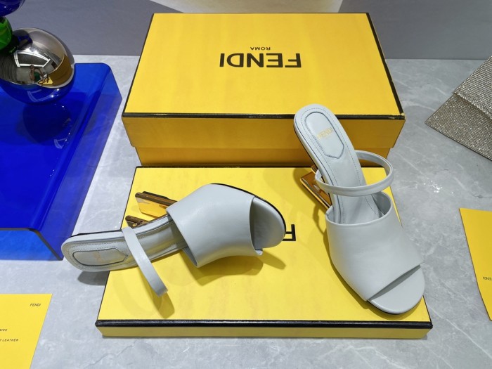 Fendi Womens Shoes Fashion Luxury Brand Fendi First Slippers with Original Box 9cm Heel Whatsapp 【+1-3239614486】