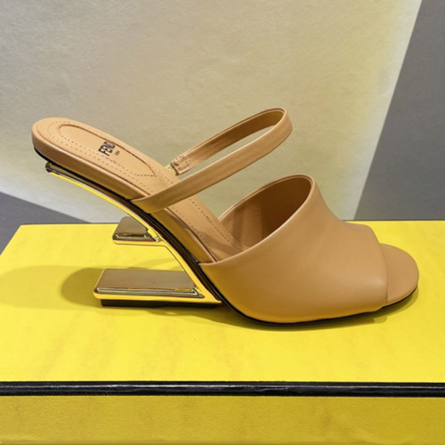 Fendi Womens Shoes Fashion Luxury Brand Fendi First Slippers with Original Box 9cm Heel Whatsapp 【+1-3239614486】