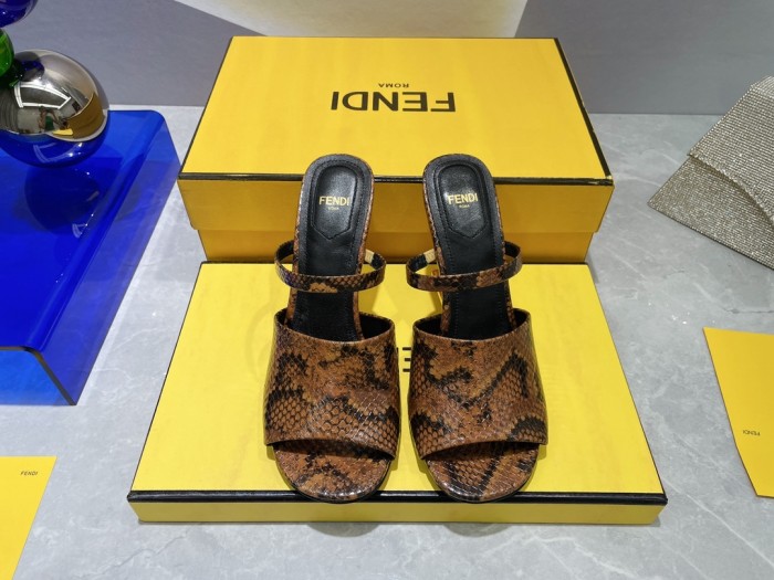 Fendi Womens Shoes Fashion Luxury Brand Fendi First Slippers with Original Box 9cm Heel Whatsapp 【+1-3239614486】