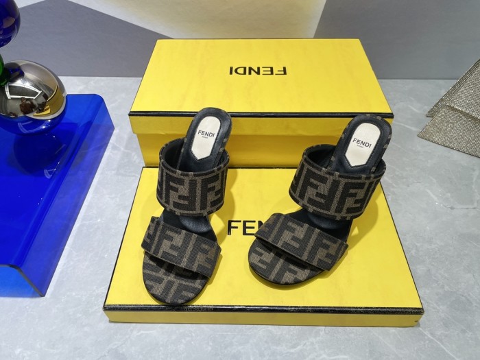 Fendi Womens Shoes Fashion Luxury Brand Fendi First Slippers with Original Box 9cm Heel Whatsapp 【+1-3239614486】