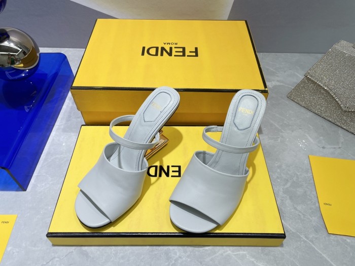 Fendi Womens Shoes Fashion Luxury Brand Fendi First Slippers with Original Box 9cm Heel Whatsapp 【+1-3239614486】
