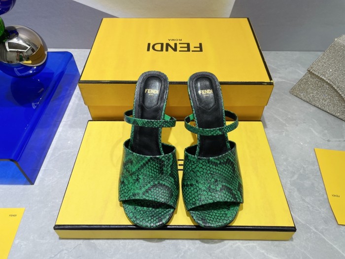 Fendi Womens Shoes Fashion Luxury Brand Fendi First Slippers with Original Box 9cm Heel Whatsapp 【+1-3239614486】