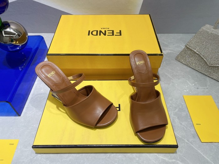 Fendi Womens Shoes Fashion Luxury Brand Fendi First Slippers with Original Box 9cm Heel Whatsapp 【+1-3239614486】