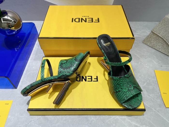Fendi Womens Shoes Fashion Luxury Brand Fendi First Slippers with Original Box 9cm Heel Whatsapp 【+1-3239614486】