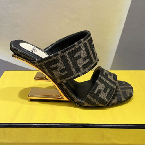 Fendi Womens Shoes Fashion Luxury Brand Fendi First Slippers with Original Box 9cm Heel Whatsapp 【+1-3239614486】