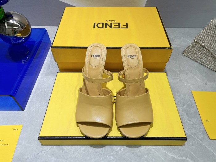 Fendi Womens Shoes Fashion Luxury Brand Fendi First Slippers with Original Box 9cm Heel Whatsapp 【+1-3239614486】