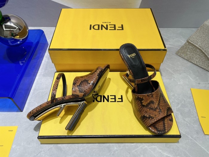 Fendi Womens Shoes Fashion Luxury Brand Fendi First Slippers with Original Box 9cm Heel Whatsapp 【+1-3239614486】