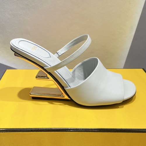 Fendi Womens Shoes Fashion Luxury Brand Fendi First Slippers with Original Box 9cm Heel Whatsapp 【+1-3239614486】
