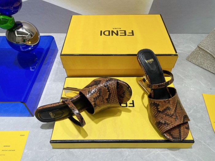 Fendi Womens Shoes Fashion Luxury Brand Fendi First Slippers with Original Box 9cm Heel Whatsapp 【+1-3239614486】