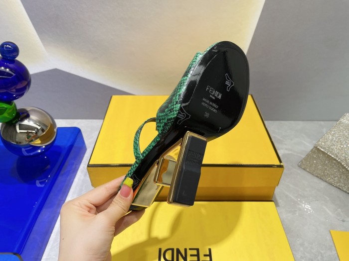 Fendi Womens Shoes Fashion Luxury Brand Fendi First Slippers with Original Box 9cm Heel Whatsapp 【+1-3239614486】