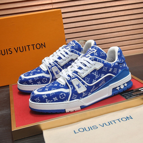Louis Vuitton Mens Shoes Fashion Sneakers Design Luxury Brand LV TRAINER SNEAKER Mix of materials with Original Box 1AB9XJ Whatsapp 【+1-3239614486】
