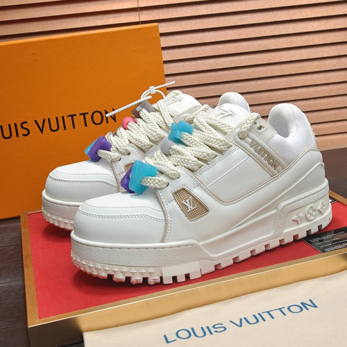 Louis Vuitton Mens Shoes Fashion Sneakers Design Luxury Brand LV TRAINER SNEAKER Mix of materials with Original Box 1AB9XJ Whatsapp 【+1-3239614486】
