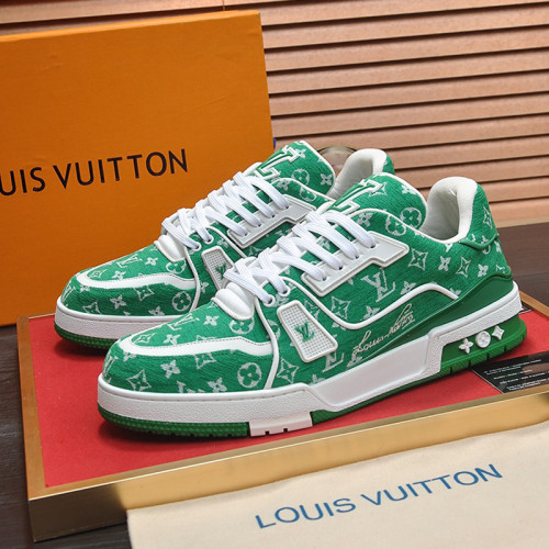 Louis Vuitton Mens Shoes Fashion Sneakers Design Luxury Brand LV TRAINER SNEAKER Mix of materials with Original Box 1AB9XJ Whatsapp 【+1-3239614486】