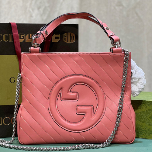 Gucci Womens Bags Shoulder Handbags Luxury Brand Gucci Blondie small tote bag in pink leather 751518 1AAOW 6701 Whatsapp 【+1-3239614486】