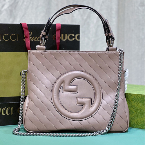 Gucci Womens Bags Shoulder Handbags Luxury Brand Gucci Blondie small tote bag in brown leather 751518 1AAOW 2802 Whatsapp 【+1-3239614486】