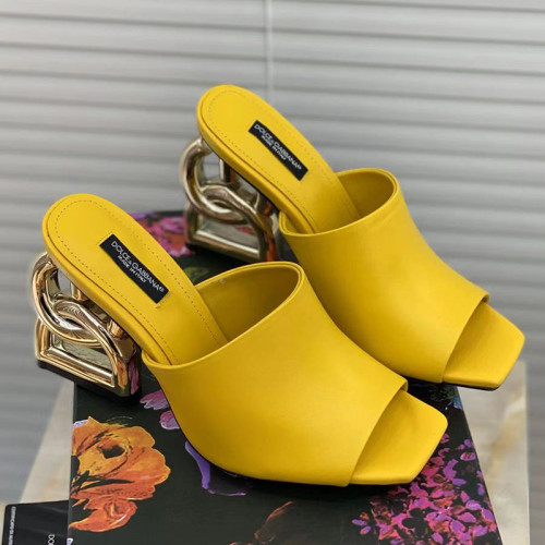 Dolce&Gabbana Womens Shoes Sandals Slippers Luxury Brand Fashion leather sandals with DG Pop 9cm heel with Original Box Whatsapp【+1-3239614486】