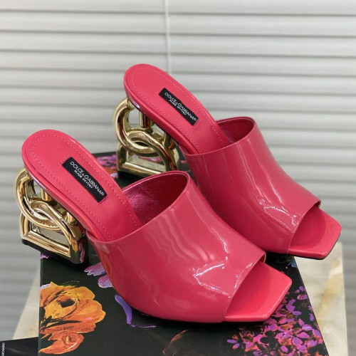 Dolce&Gabbana Womens Shoes Sandals Slippers Luxury Brand Fashion leather sandals with DG Pop 9cm heel with Original Box Whatsapp【+1-3239614486】